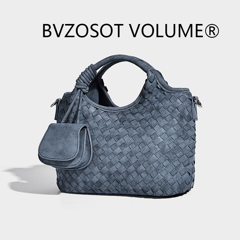 BVZOSOT VOLUME 2026 new Commuter Tote Bag for Women Style Woven Bag Simple Single Shoulder Crossbody Bag