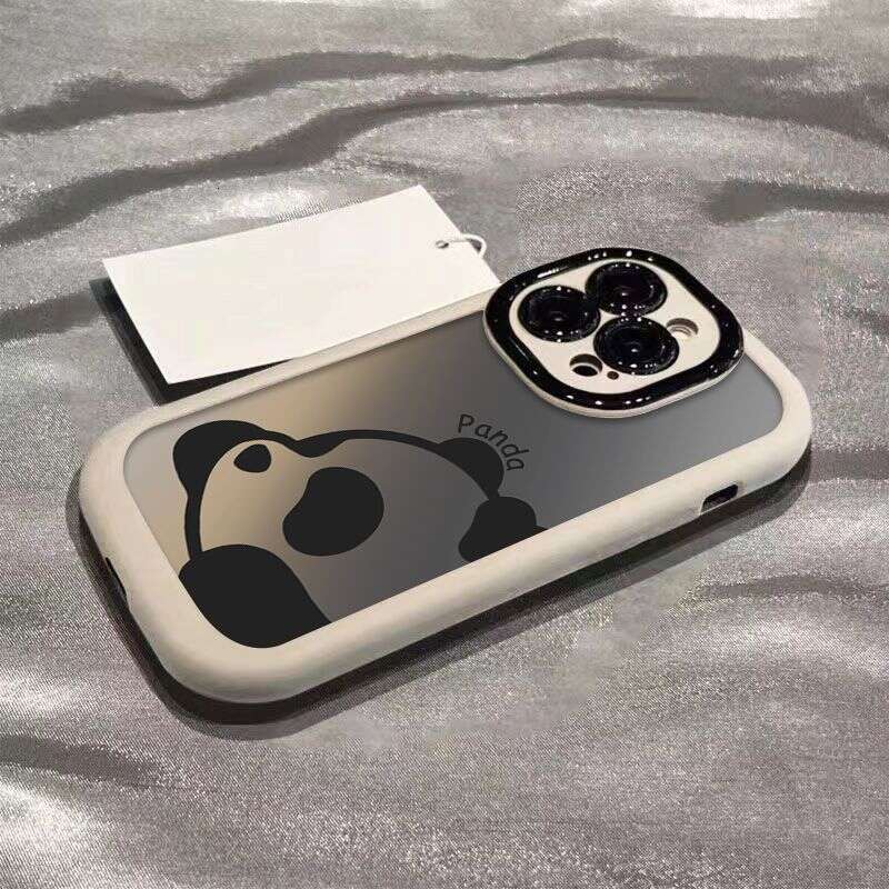 Trendy Gradient Panda iPhone 16 Pro Max Apple 15 Phone 14 Silicone 13 Full Coverage 12 Puff Case 11 S260128