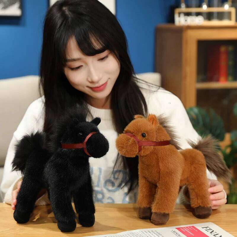 23cm/9.06in Cute Doll Horse Stuffed Animal Birthday Party Favors Girl Boys Cartoon Pony Plush Home Decor Companion Toy Y260128