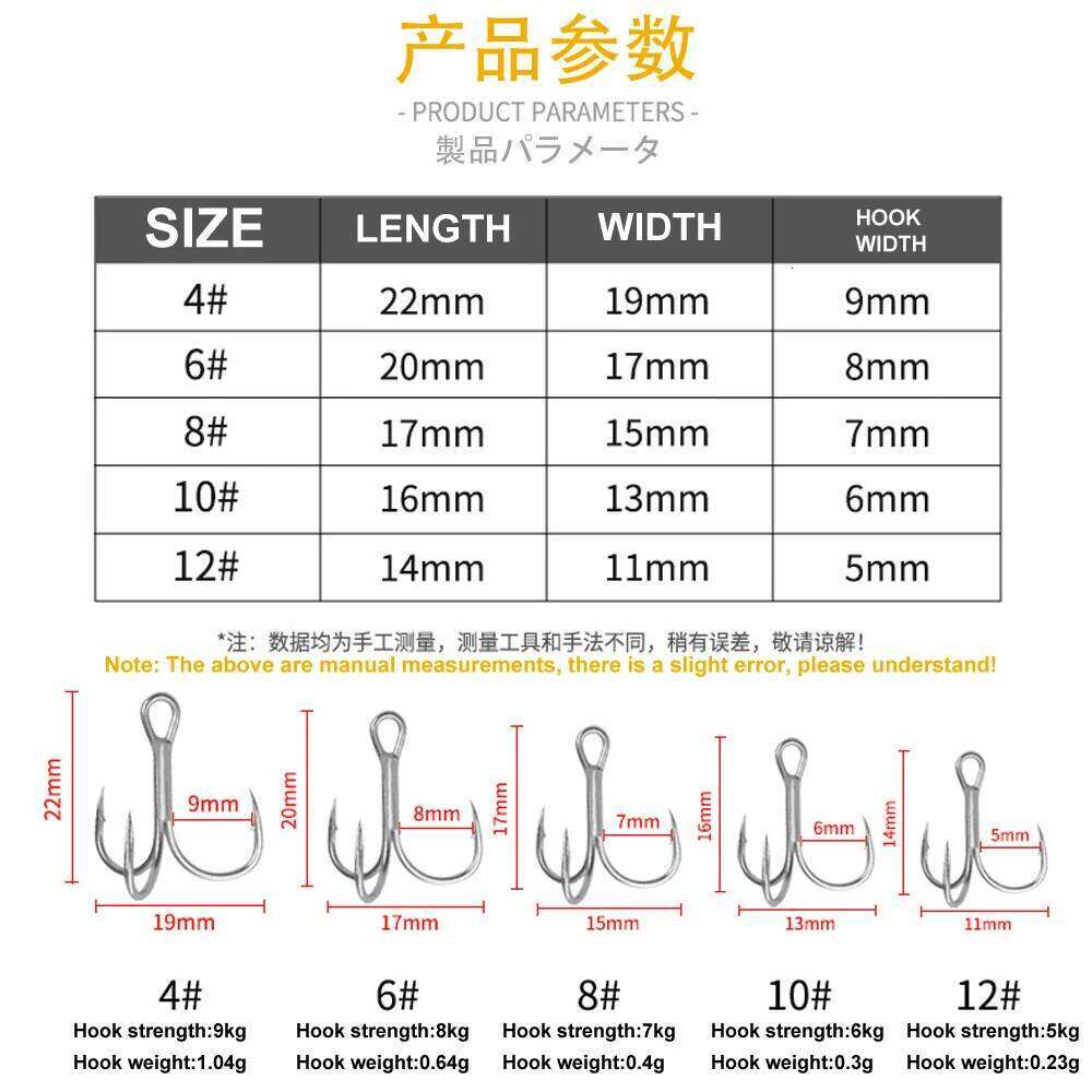20pcs/lot Treble 4# 6# 8# 10# 12# Blood Groove Hook High-Carbon Steel Fishhooks High Strength Hooks Fishing Tackle Z260128