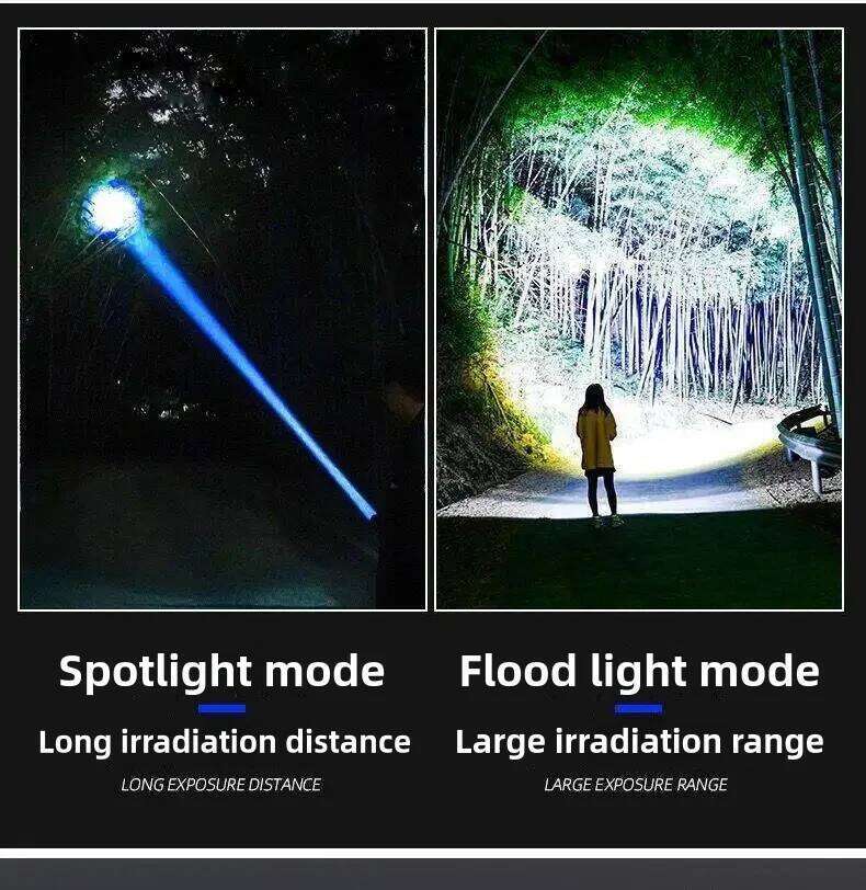 10000W Built-in Battery Flash Light Emergency Spotlights 9km 990000000LM Most Powerful Led Flashlights Tactical Torch 25000mah 26Y01
