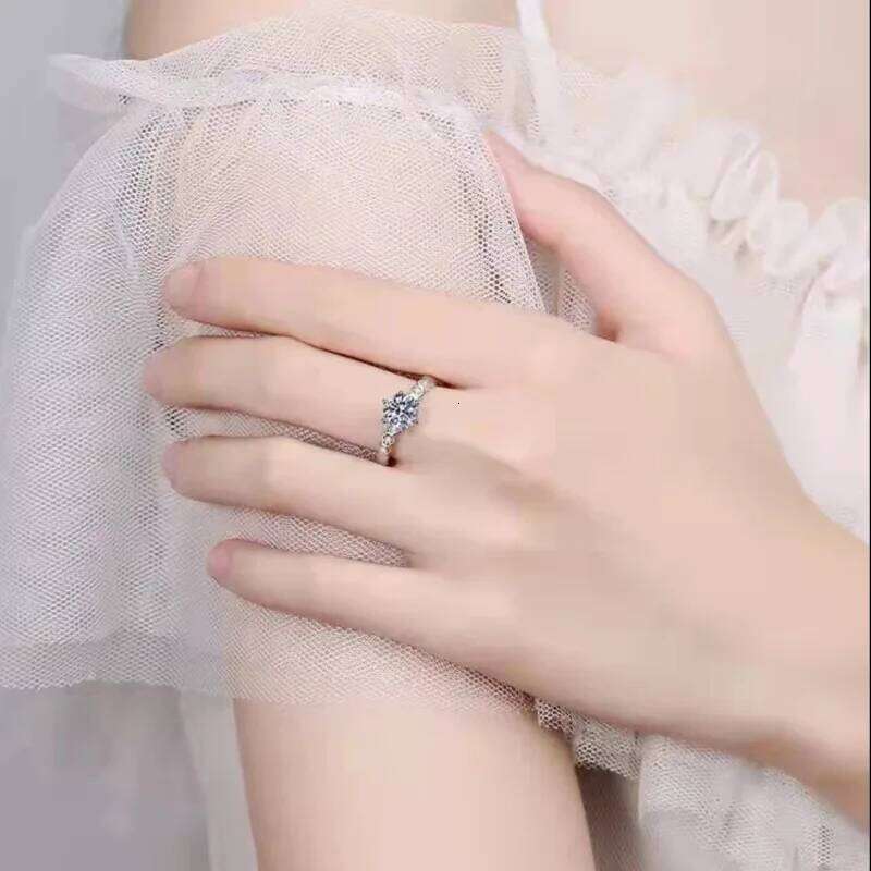 925 Sterling Silver Rings for Women Luxury 7mm Clear Cubic Zirconia Wedding Ring Vintage Fine Jewelry Gift Female XJ260127