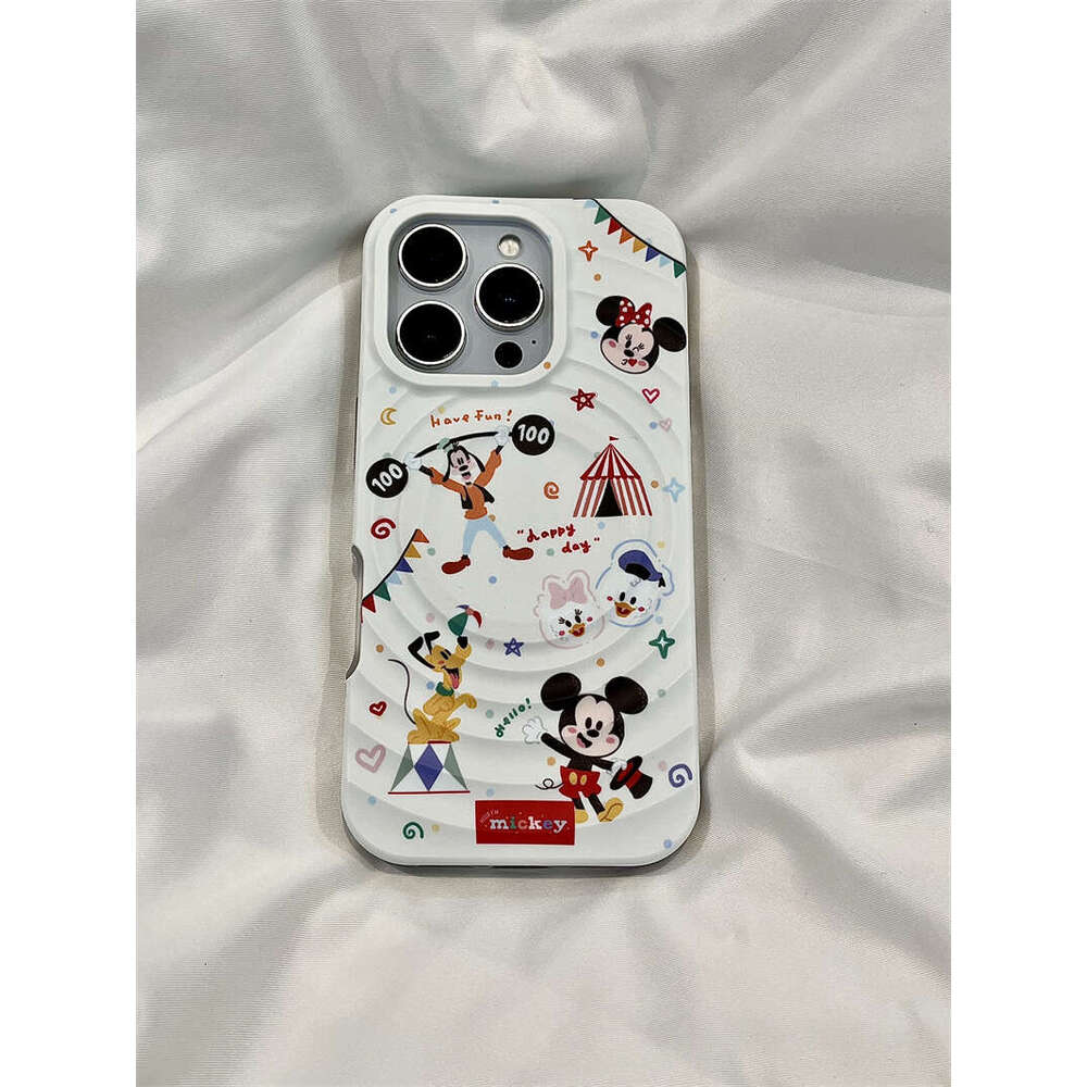 Wave Shell Mickey Minnie Magnetic Stand Compatible with iPhone 17 Apple 16 Pro Max/15/14 Phone Case for Women S260128
