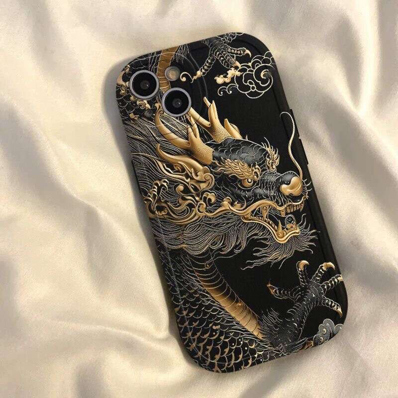 Xiangyun Golden Dragon Case Apple 15 Pro Max, National Style New Model for 16 Plus/14 Pro/13/12/X S260128