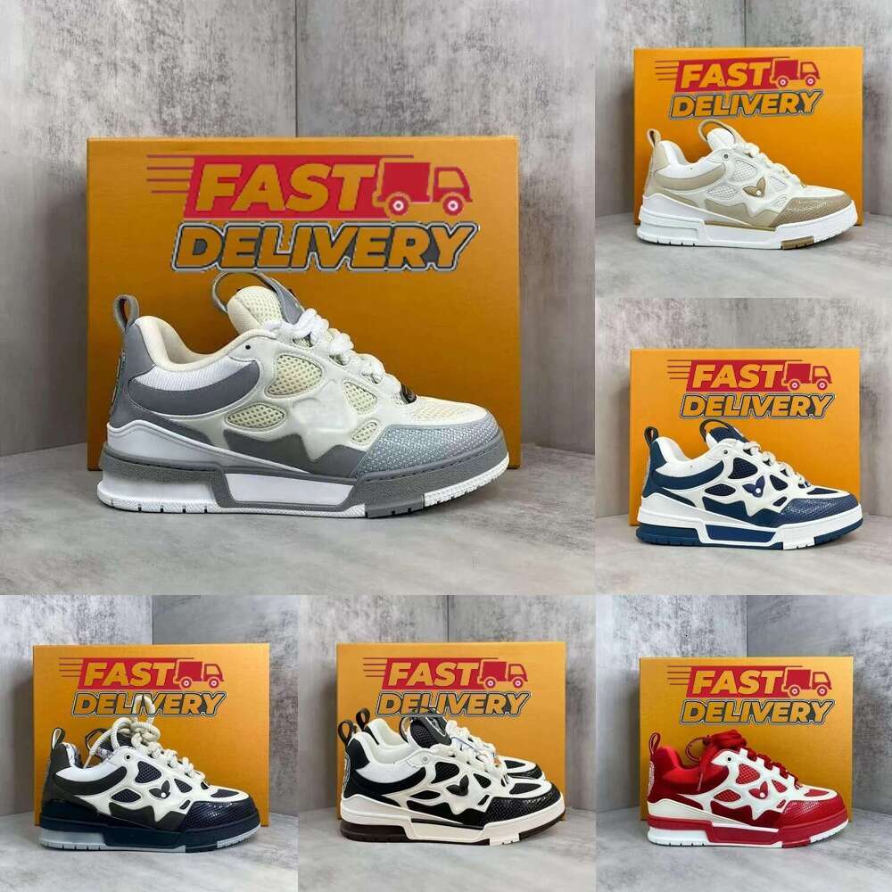 designer Skate Sneakers Luxury Trainers Mens Womens Breathable Running Shoes Platform Leather Casual Fashion Lace-up Outdoor Box Size 35-46