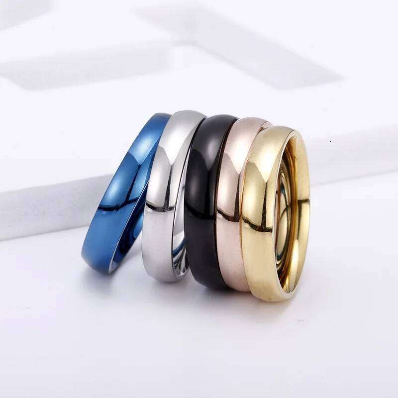3mm Width Stainless Steel Tail Ring,for Girls Women, Smooth Surface , Thin And Simple Concise Style XJ260127