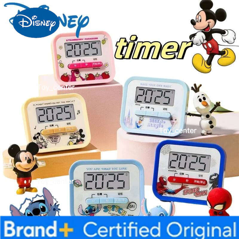 Disney Stitch Lotso Elsa Mickey Cute Kawaii Mini Portable Learning Self-Discipline Electronic Timer Time Manager Peripheral Alarm Clock H260128