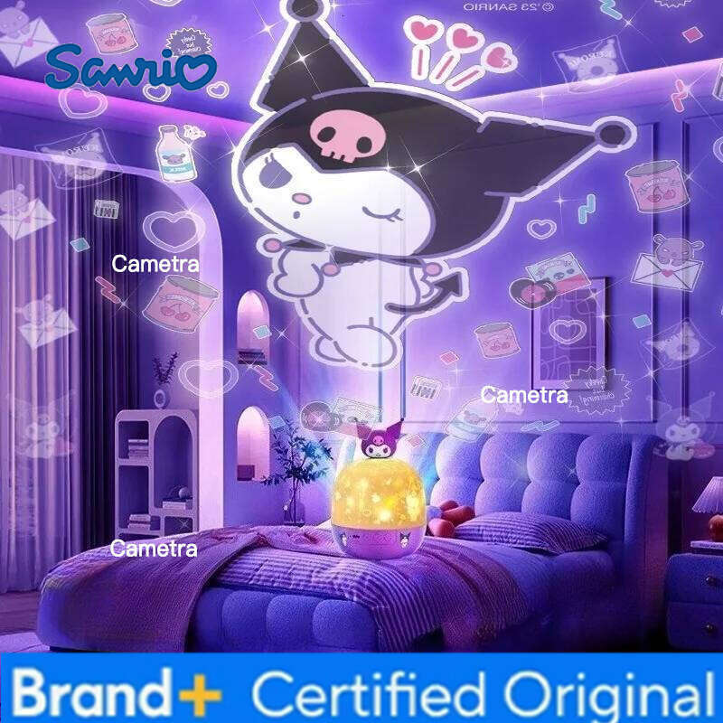 Sanrio Kuromi Rotating Starry Sky Projector Atmosphere Light Cartoon Anime Character Cinnamoroll Pattern Kawaii Birthday Gift H2601281