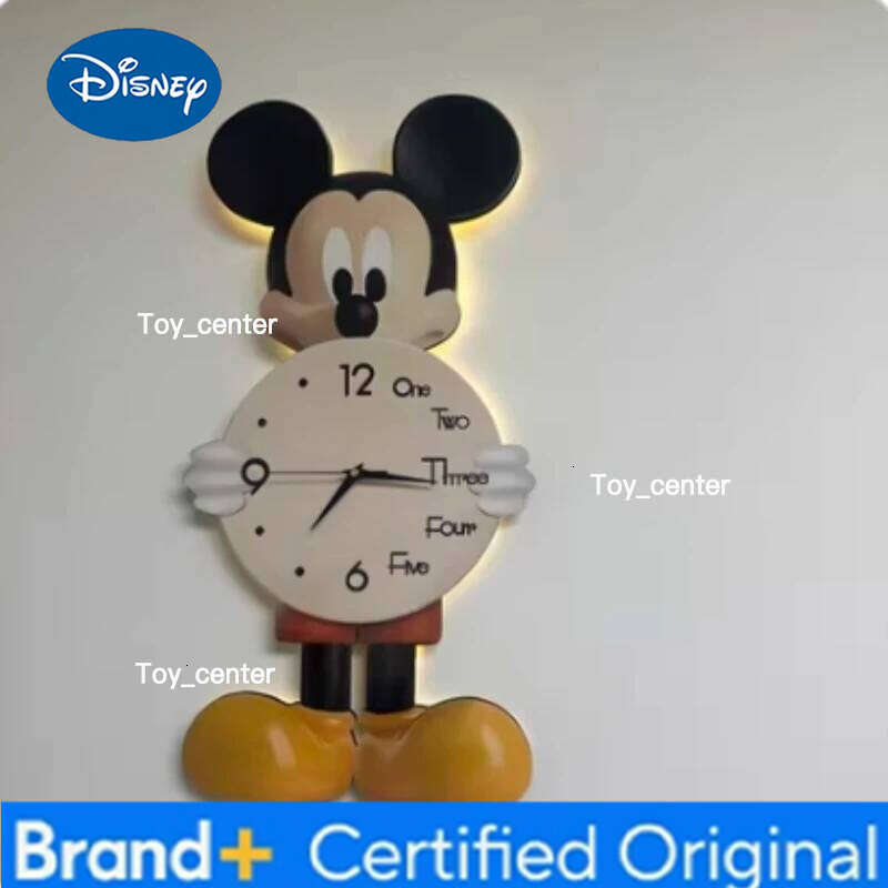 Disney Mickey Mouse Fashion Cartoon Wooden Silence Living Room Bedroom Desktop Clock Ornaments Home Decor Gifts H260128