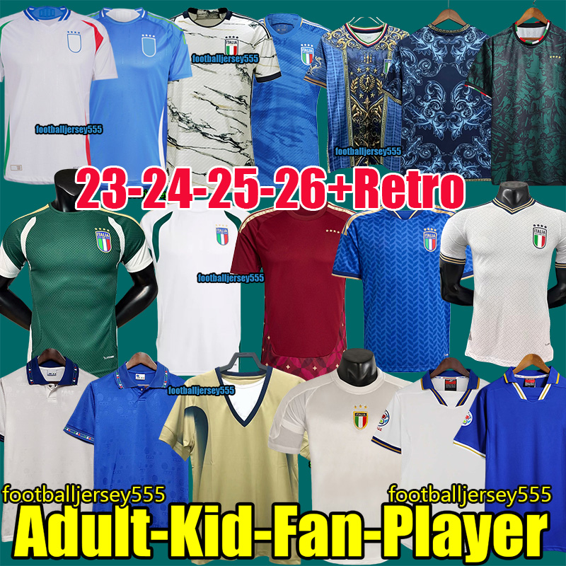 italy jersey 2026 maglia italia football shirt italy retro soccer jersey 125TH National Team women kids Italian Jersey trainning long sleeve top shirts 2006 1994