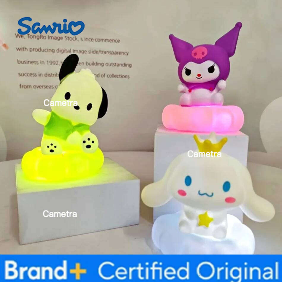 Sanrio Hello Kitty Kuromi Cinnamoroll Night Light Glowing Bedside Lamp Kawaii Anime Toy Gift for Kids H260128