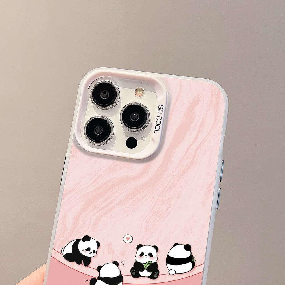 Four Cute Pandas Compatible with Apple 15 Pro Max Phone iPhone 14 Full Coverage 13 Niche 12 Hard Case 11 S260128 e5b