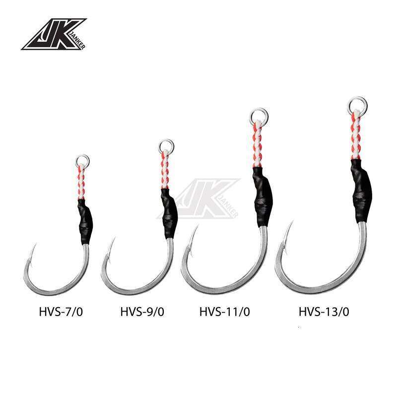 JK HVS Heavy Power Assist 7/0~13/0 Jigging Hooks Stainless Steel Lure Fishing Fishhook SaltwaterGame Catch Large Grouper 5X hook Z260128