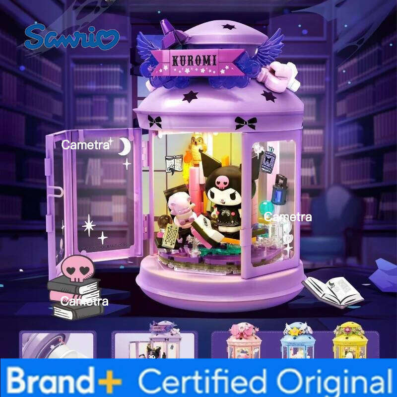 Sanrio Night Light Series Puzzle Assembly Kuromi Pochacco Kawaii Decorative Building Blocks Girl's Birthday Gift H260128