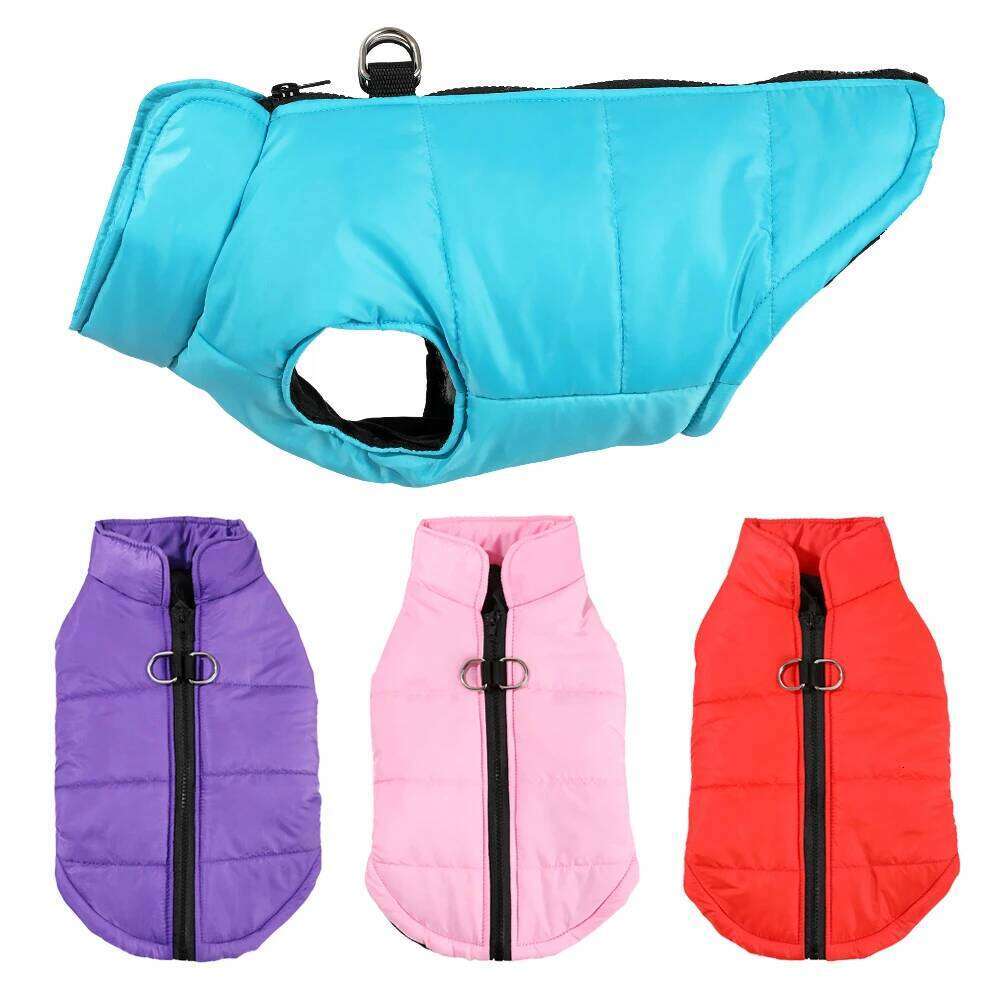 Windproof Clothes With D-ring Pet Coat For Small Medium Dogs Winter Warm Fleece Puppy Jackets French Bulldog Pug Costume XJ260127