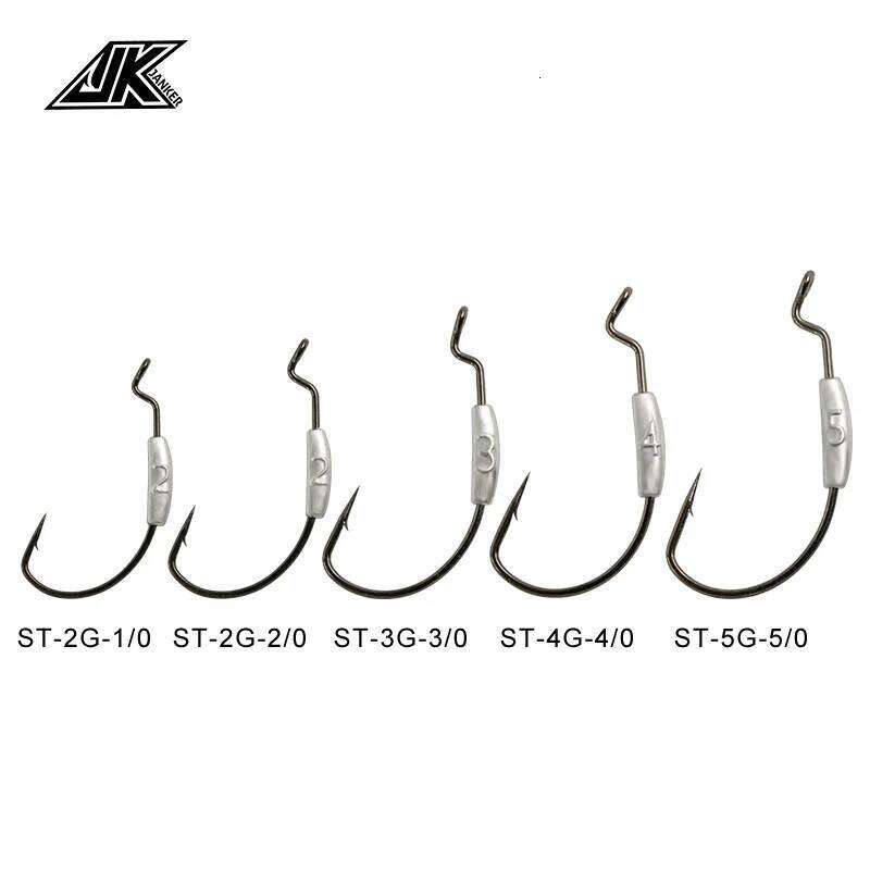 JK ST 2-5g Jig Head 2X Strong Black Nickel Rust Resistance Saltwater Weighted Worm Barbed Fishhook Z260128