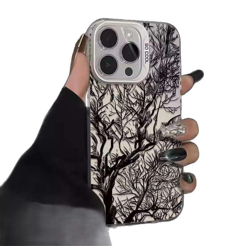 Sketch of a Dead Tree Suitable for Apple 15 Pro Max Phone iPhone 17 Simple 16 Large Hole 14 Hard Case 13/X S260128