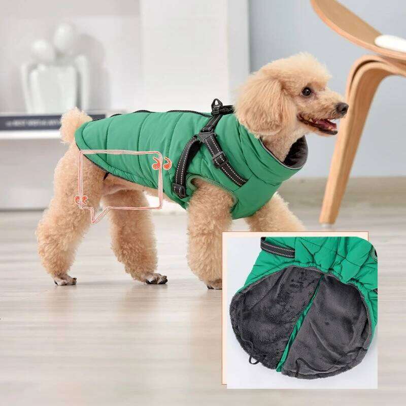 New Warm Dog Coat Winter Windproof Reflective Pet Clothes Turtleneck Waterproof Harness Jacket For Small Medium Large Dogs XJ260127