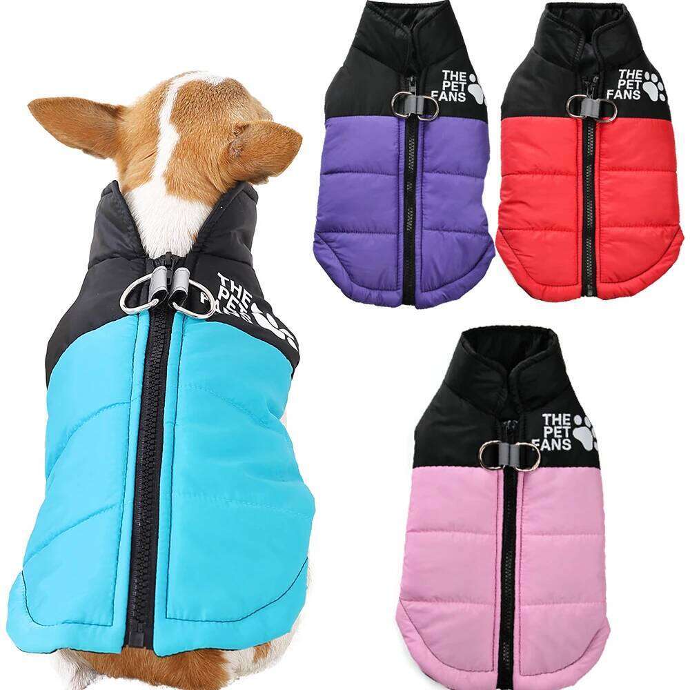 Warm Winter Dog Coat Small Medium Dogs Cat Vest Autumn Reflective Printed Puppy Jacket Costume Chihuahua Pug Pet Outfits XJ260127