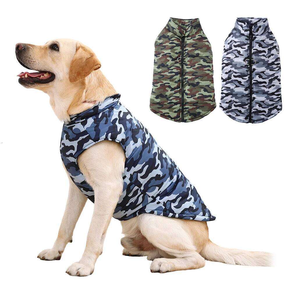 4XL-6XL Large Dog Jacket Clothes Winter Waterproof Coat For Big Dogs Vest Costume Camouflage Print Golden Retriever Pet Overalls XJ260127