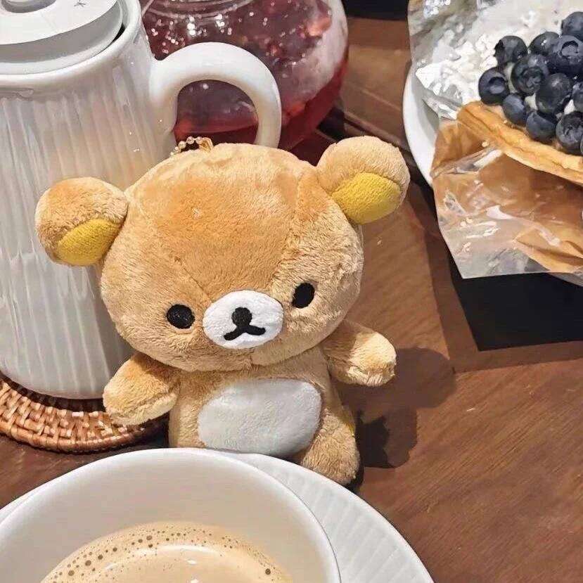 12cm Kawaii Rilakkuma Brown Bear Plush Soft Anime Plushies Stuffed Doll Adorable Hugging Toy for Girl Birthday Gifts Y260128