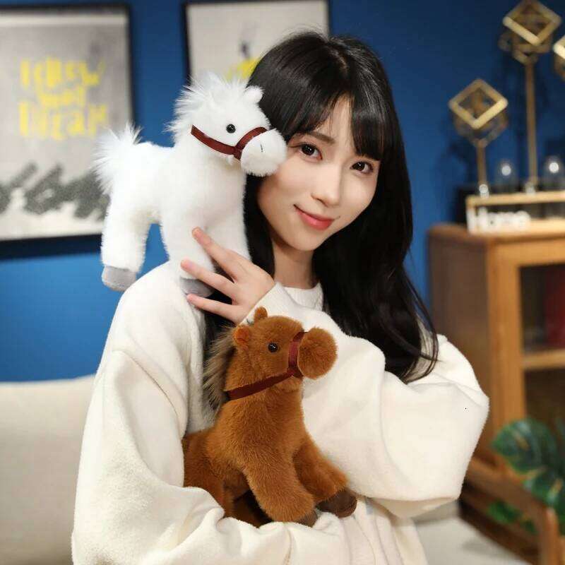 23cm/9.06in Cute Doll Horse Stuffed Animal Birthday Party Favors Girl Boys Cartoon Pony Plush Home Decor Companion Toy Y260128