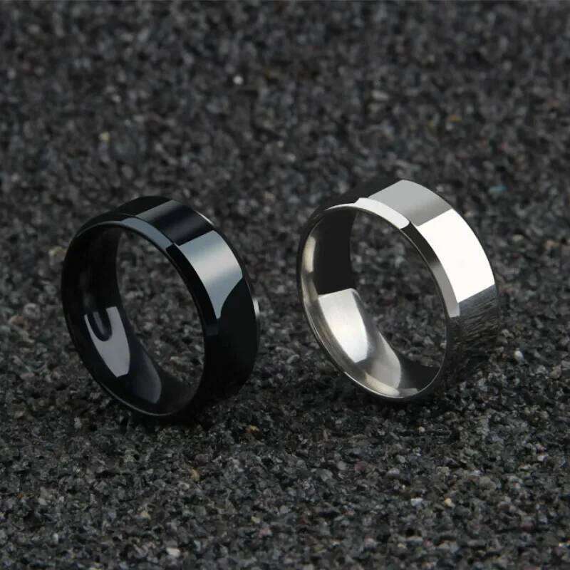 Charm Ring for Men Women Stainless Steel Black Rings Wedding Engagement Band Quality Matte Male Jewelry XJ260127