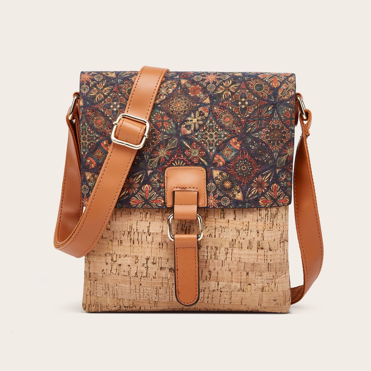 Luxury Brand 2026 Women's Bark Texture Crossbody Bag - Retro Print Envelope Purse With Phone Pocket & Adjustable Strap