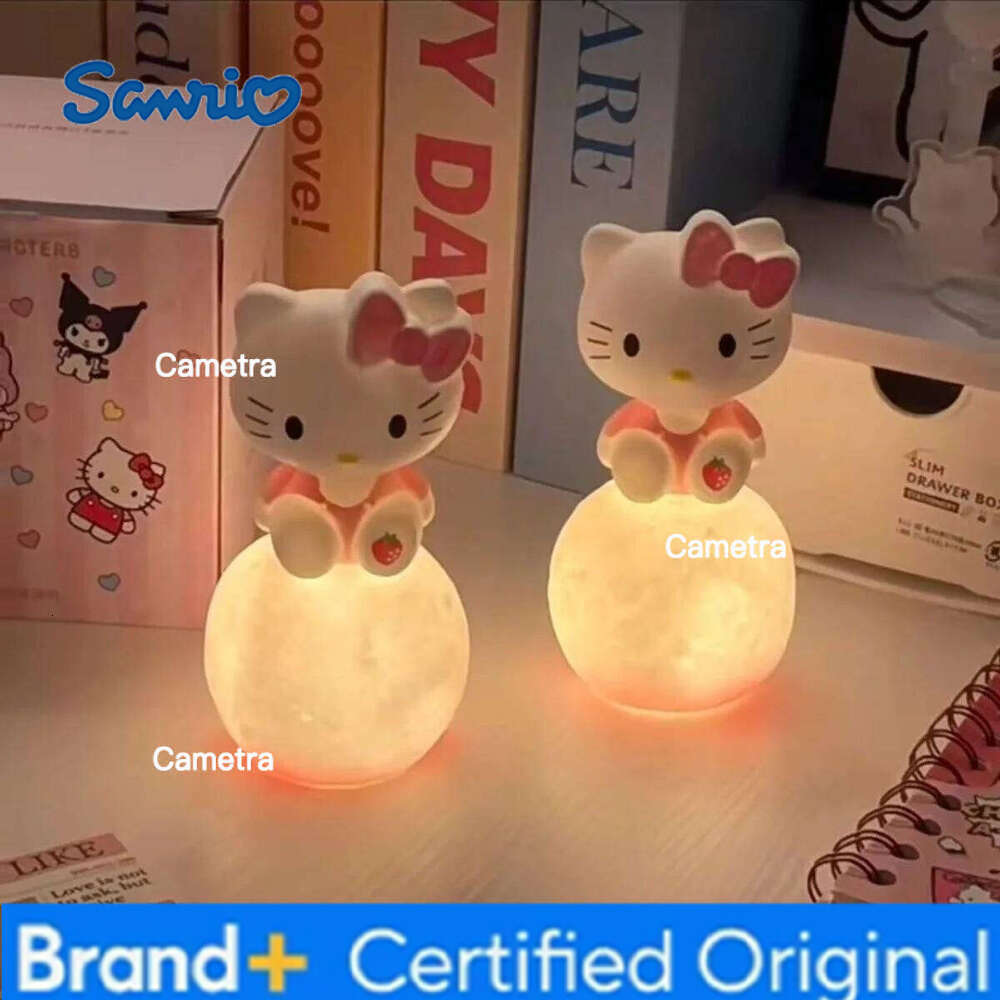 Sanrio Anime Cartoon Kawaii Cinnamoroll Hello Kitty Night Light Luminous Toy Bedside Lamp Ornament Children's Charm Gift H260128