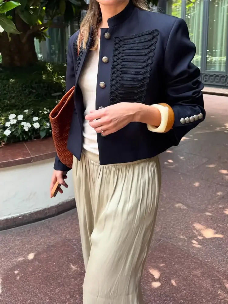 Chic Single-breasted Womens Jackets Long Sleeve O-neck Solid Female Coats 2026 Spring Street Fashion Loose Lady Outwears 260128