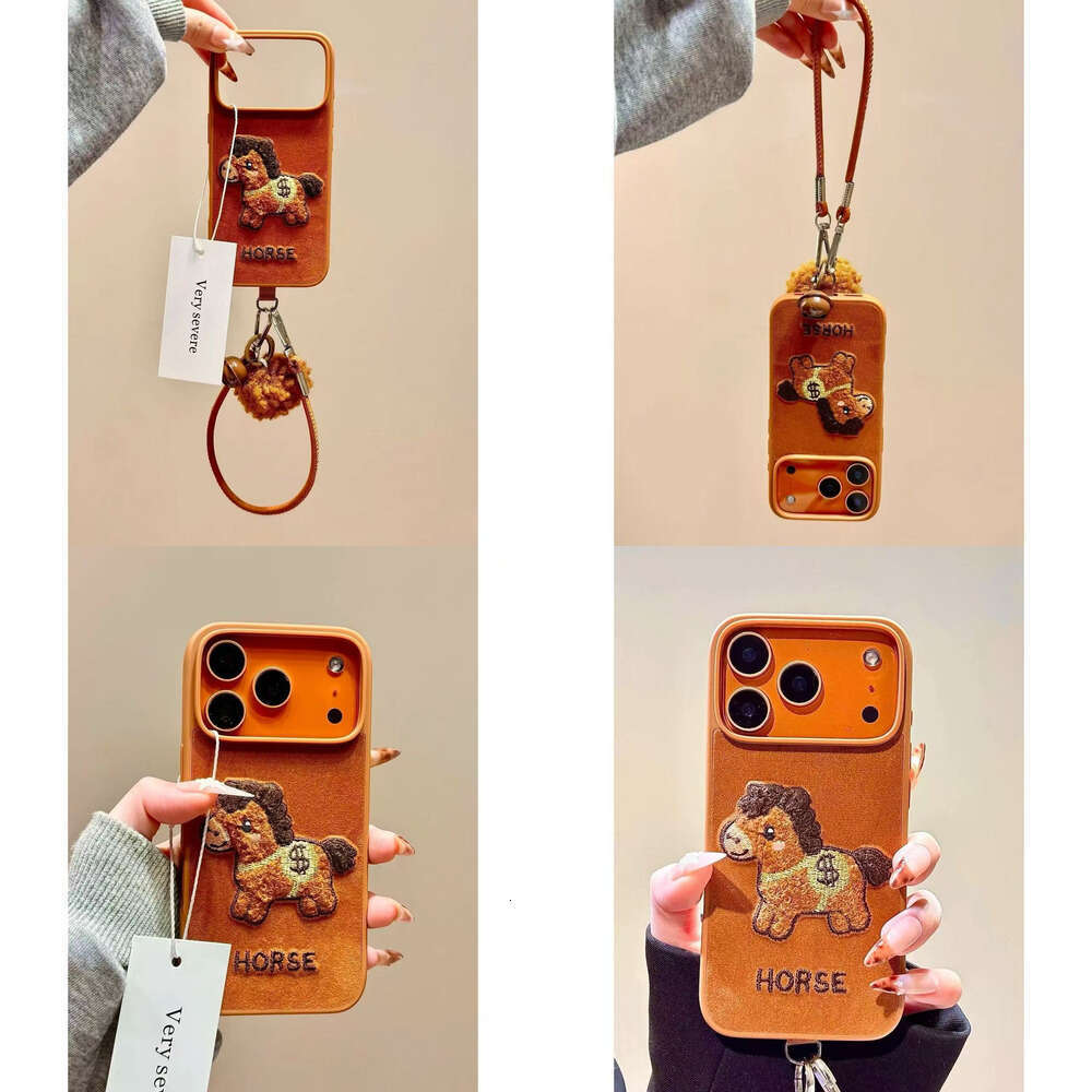Autumn Winter Velvet Embroidered Money Pony Hair Ball Lanyard Compatible with iPhone 17 Pro Max Apple 16 Phone Case 15 S260128 224