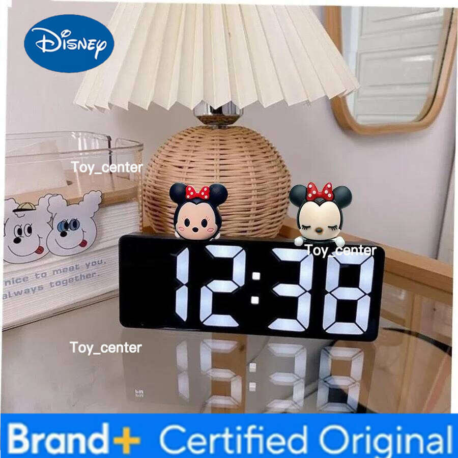Disney Minnie Electronics LED Digital Children's Electronic Alarm Clock Bedside Table Desk Decorating Tabletop H260128