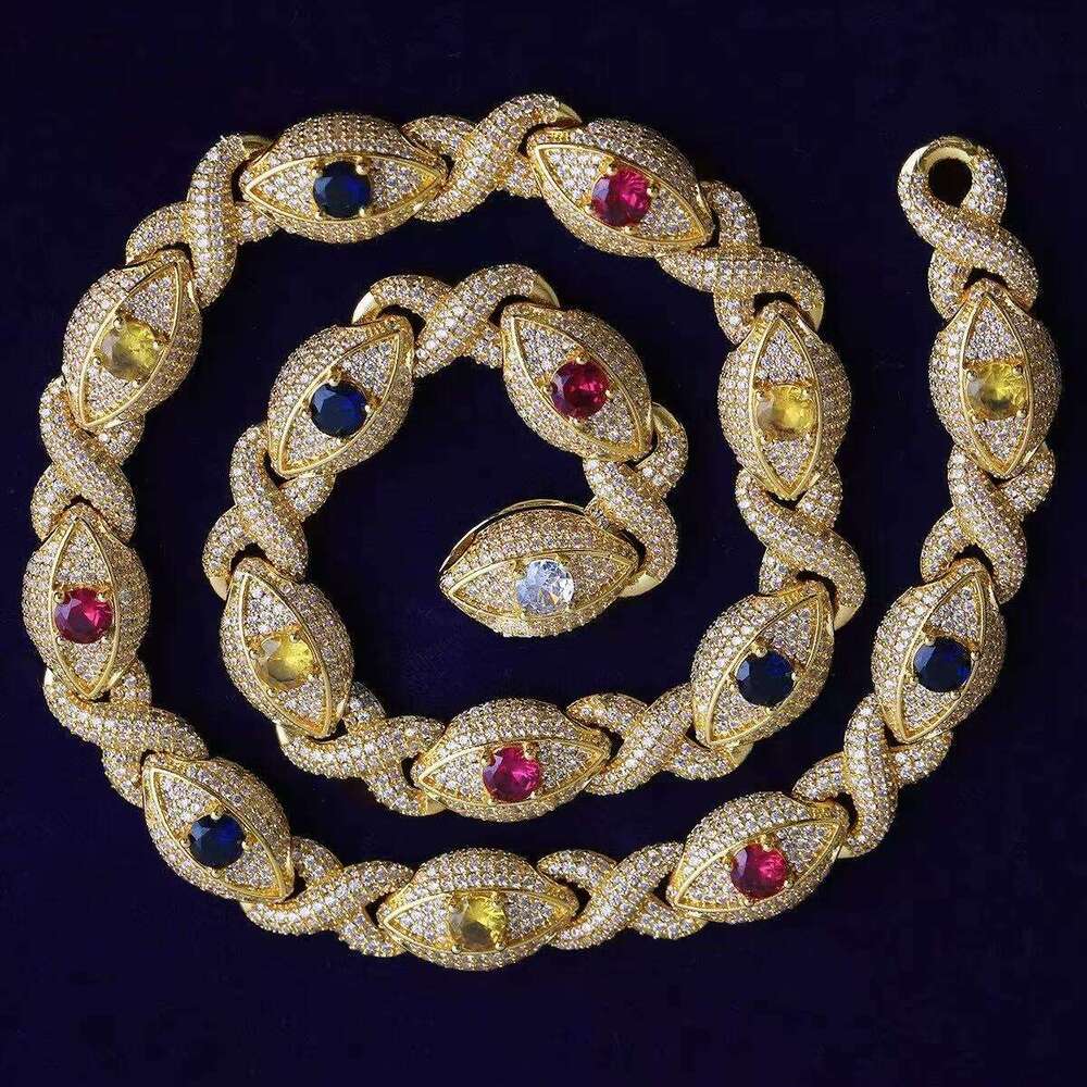 New color eyes infinity chain with precious stones bracelet Moissanite diamond chain