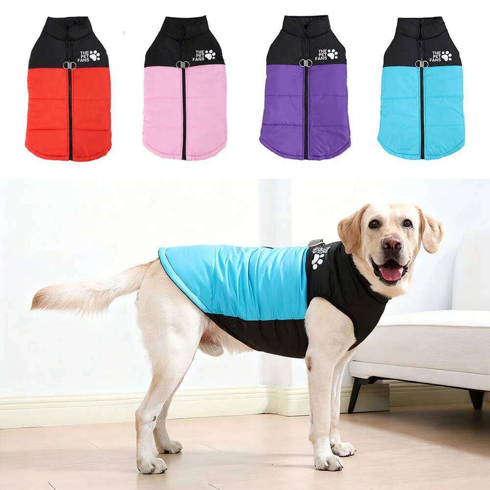 Winter Pet Jacket Coat Soft Waterproof Apparel Reflective Zipper Costume With D-ring For Large Dog Labrador Golden Retriever XJ260127