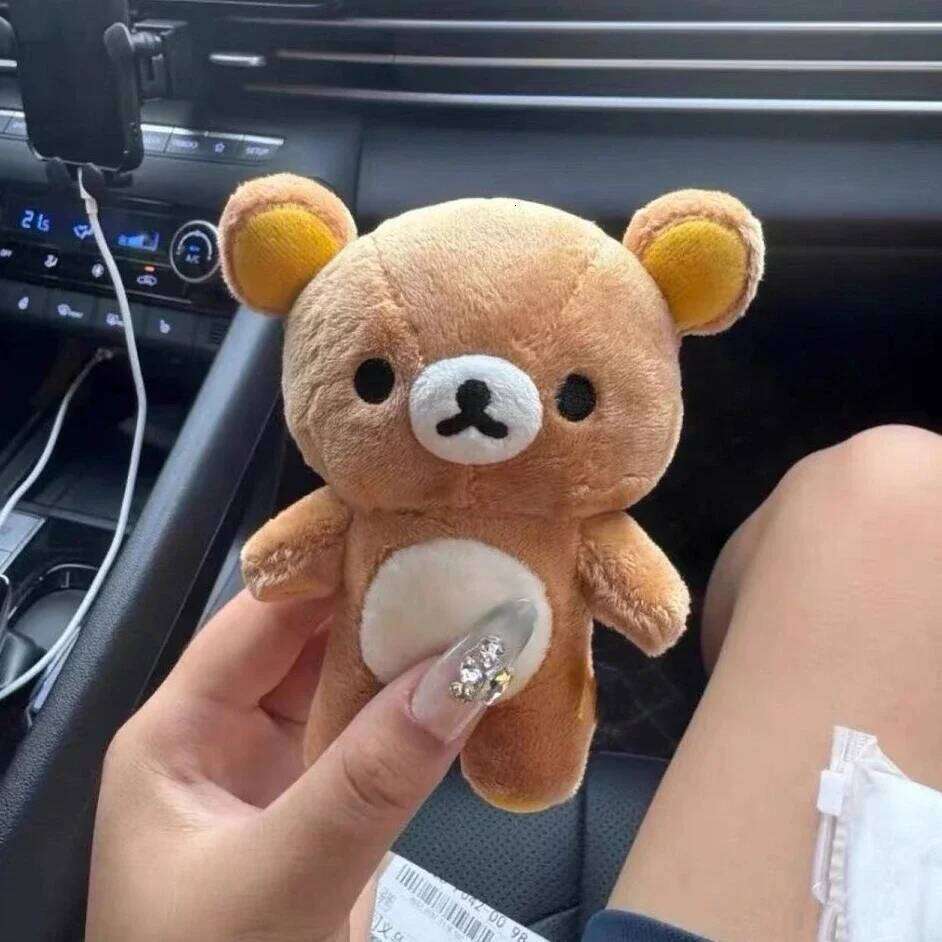 12cm Kawaii Rilakkuma Brown Bear Plush Soft Anime Plushies Stuffed Doll Adorable Hugging Toy for Girl Birthday Gifts Y260128