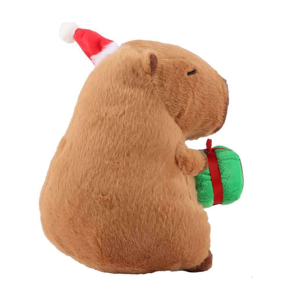 Kapibala Capybara Plush Capibala Holding Gift Cute Exquisite Animal Stuffed Toy Christmas Tree House Xmas Decor Y260128