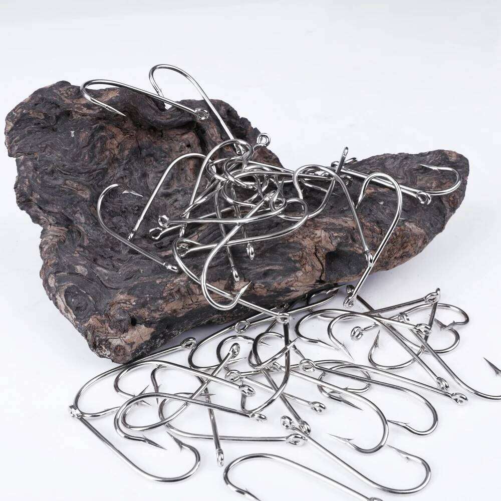 FISH KING 30-100 Pcs High Carbon Steel Barbed Carp Hooks Sharp Fishhook for Sea Fishing Hook Tackle 2330 Z260128