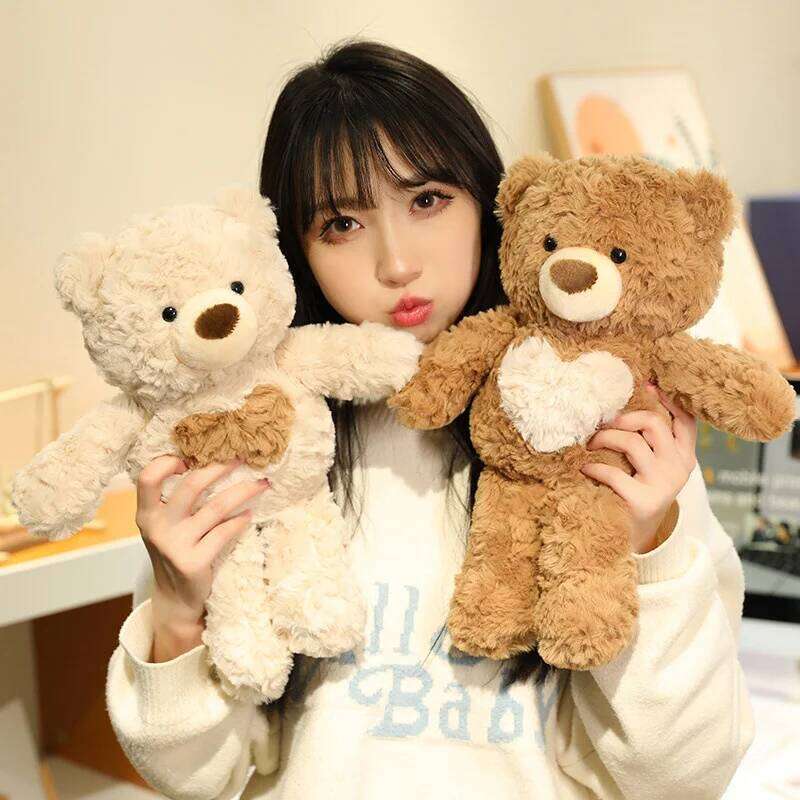 Cute Love Plush Toy Running Little Bear Birthday Christmas Gifts Kids Valentine's Day Gift for Lovers Home Decor Y260128