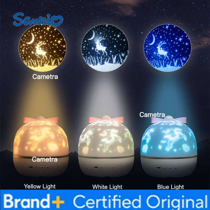 Sanrio Music Night With BT Speaker ReChargeable Universe Starry Sky Rotate LED Lamp Star Projector Light Kids Baby Gift H260128