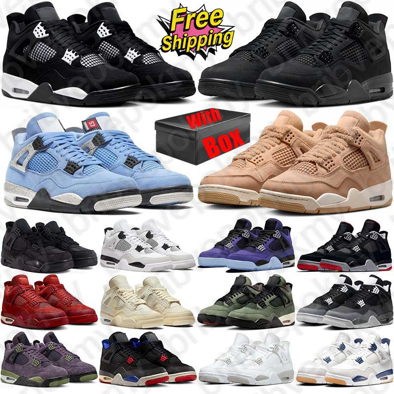 Free Shipping With Box Designer Basketball 4 4s jordan4men Shoes jordan4smen 2025 Black Cat jordan4womens sneakers for mens womens trainers Sports runners