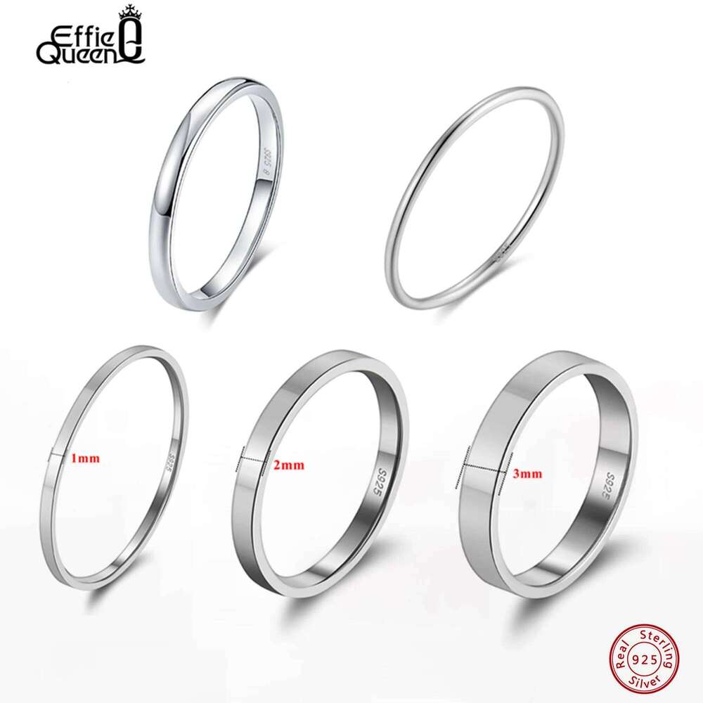 Effie Queen Fashion 925 Sterling Silver Ring Perfect Polished Simple Design Unisex Propose Wedding Jewelry Gift APR33 XJ260127