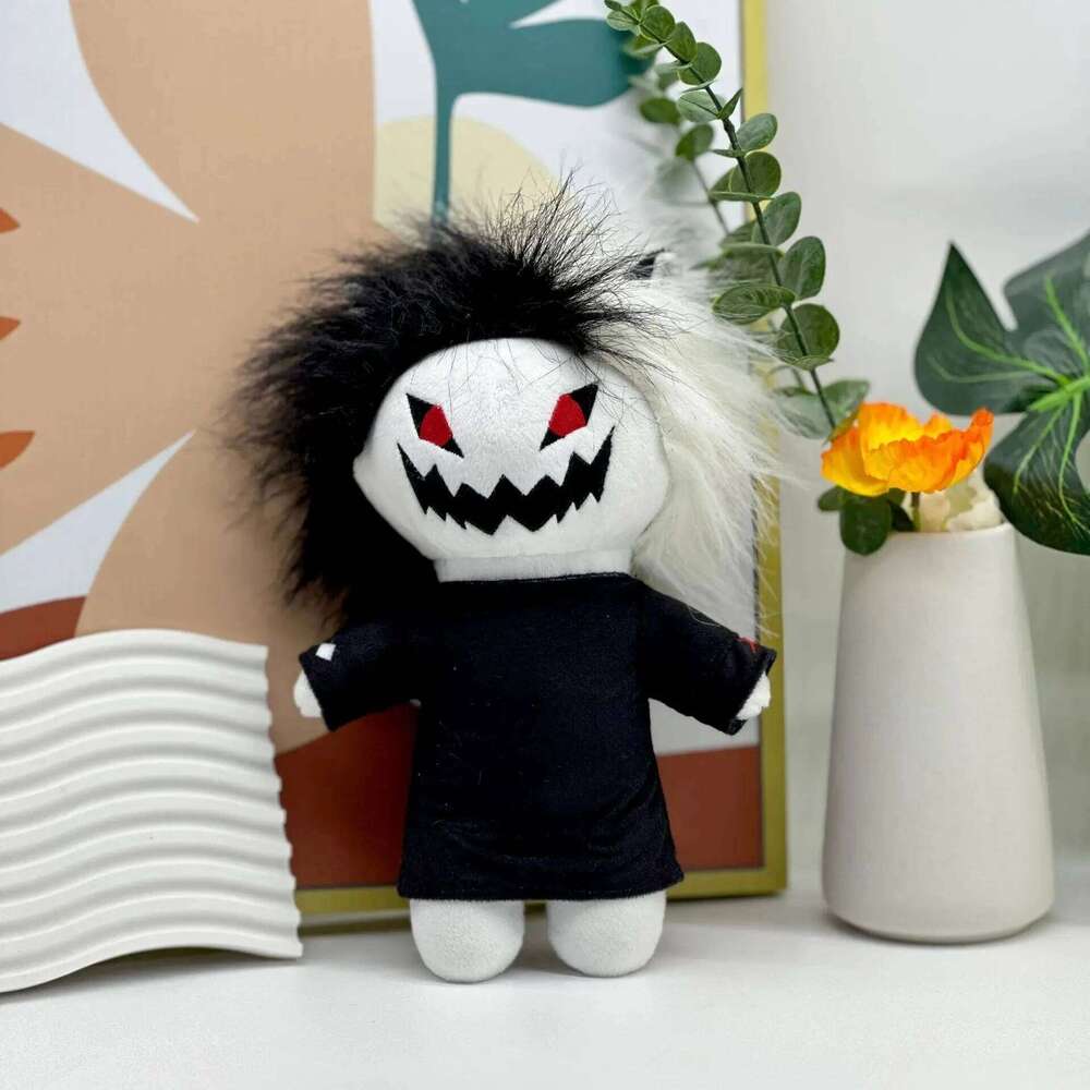 27cm Zxc Toys Halloween Fears of Being a Black and White Bar Teeth Cat Plush Doll For Kid Birthday Gift Y260128