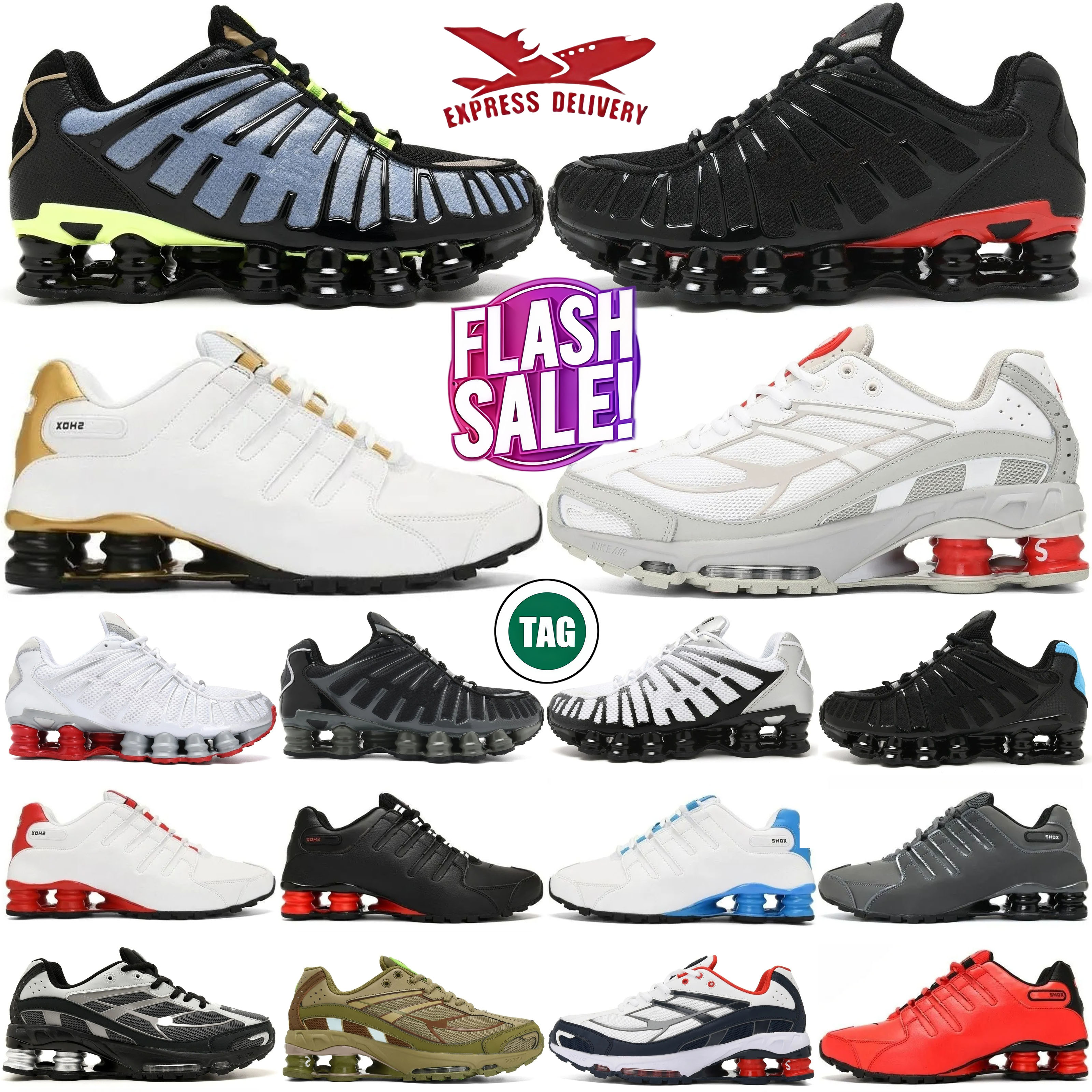 Top luxury brand designer shox tl Designer Mens Running shoes Men Women outdoor trainers Sports Sneakers nz Triple Black White Blue Red Pink Grey Gold Silver ride 2