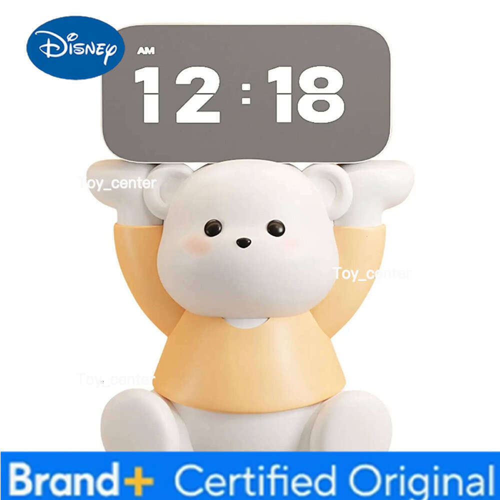 Disney Cute Kids Desk Gift Bear LED Digital Clock Resin Figurine Animal Sculpture for Bedroom Dorm Farmhouse Nursery Boys Girls H260128