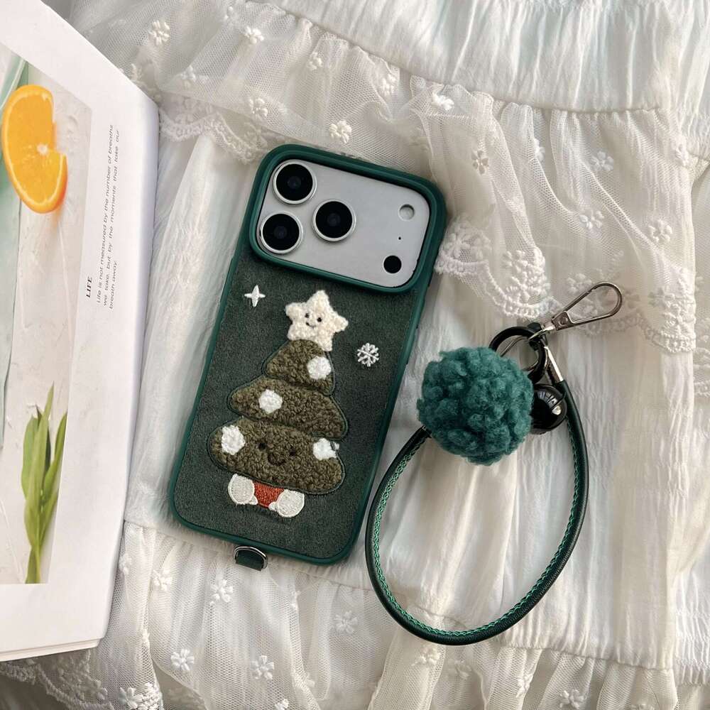 Autumn and Winter Embroidery Fortune Good Luck Suitable for iPhone 17 Apple 16 Pro Max/15/14 Phone Case New Plush S260128