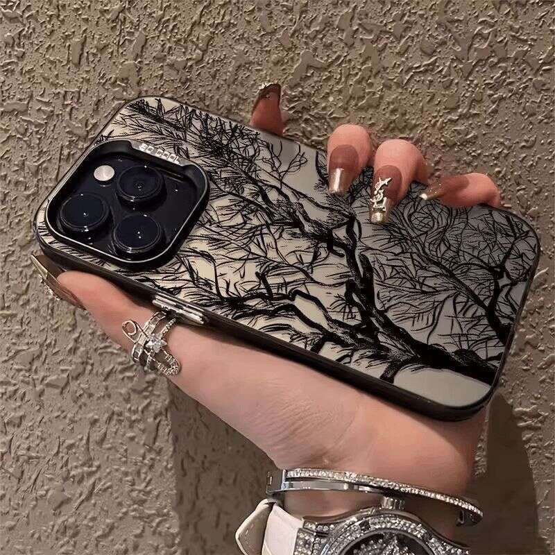 Sketch of a Dead Tree Suitable for Apple 15 Pro Max Phone iPhone 17 Simple 16 Large Hole 14 Hard Case 13/X S260128
