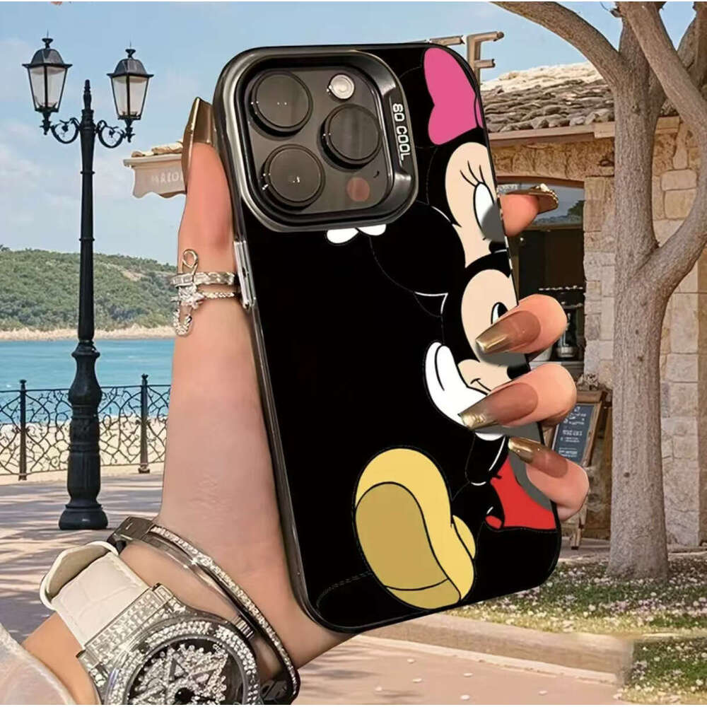 European and American Mickey Minnie Colorful Silver Compatible with Apple 16/15/14 Phone Case 15 Pro Max 13/12/11 X S260128