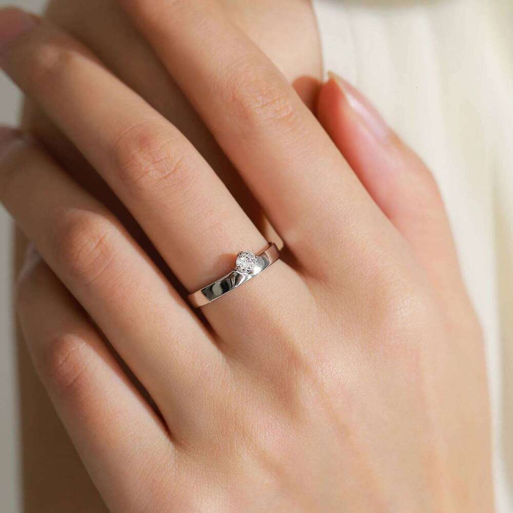 Ailmay Trendy 925 Sterling Silver Round Dazzling Zircon Ring For Women Engagement Wedding Band Promise Rings XJ260127