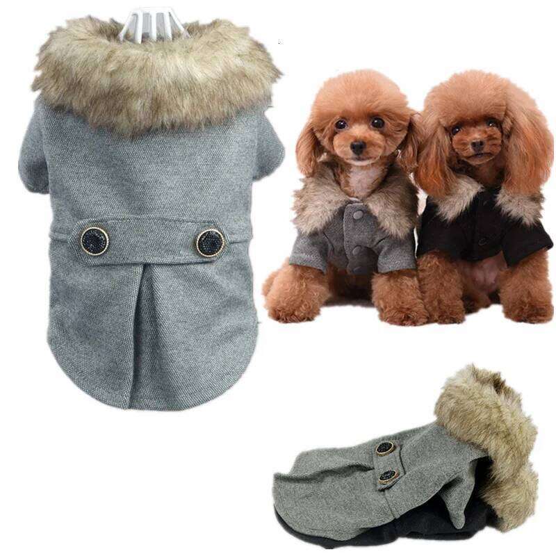 Clothes Winter with Fur for Puppy Medium Dogs Autumn Cat Dog Jacket XS-3XL Fleece Woolen Coat Pet Products XJ260127
