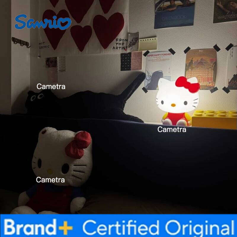 Sanrio Anime Hello Kitty 3D Led Touch Plug-In Night Light Cartoon Bedroom Sleep Eye Lamp Desktop Model Ornaments Home Decoration Gift H260128